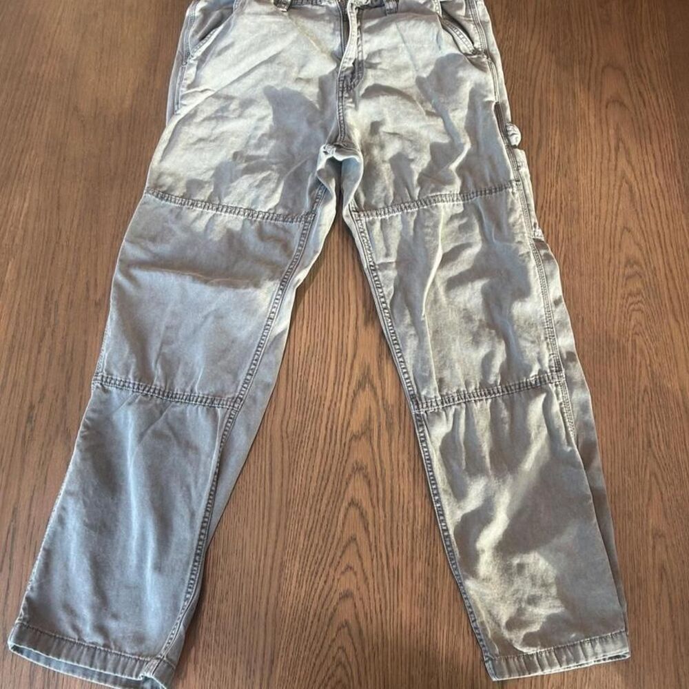 Aeropostale Men's Grey and Brown Trousers
